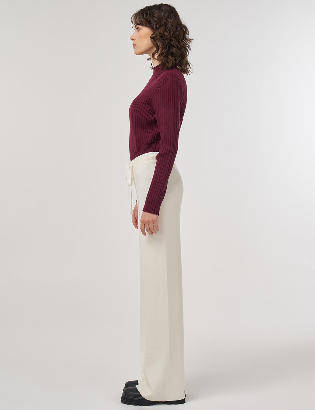 Drawstring Viscose Knit Pants Cream 