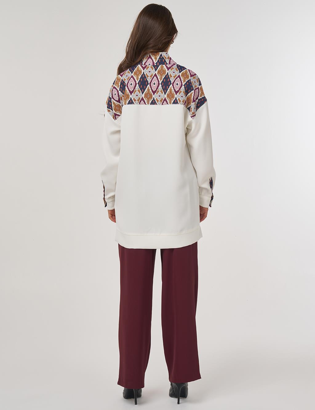 Stand Collar Sweatshirt – Ecru 