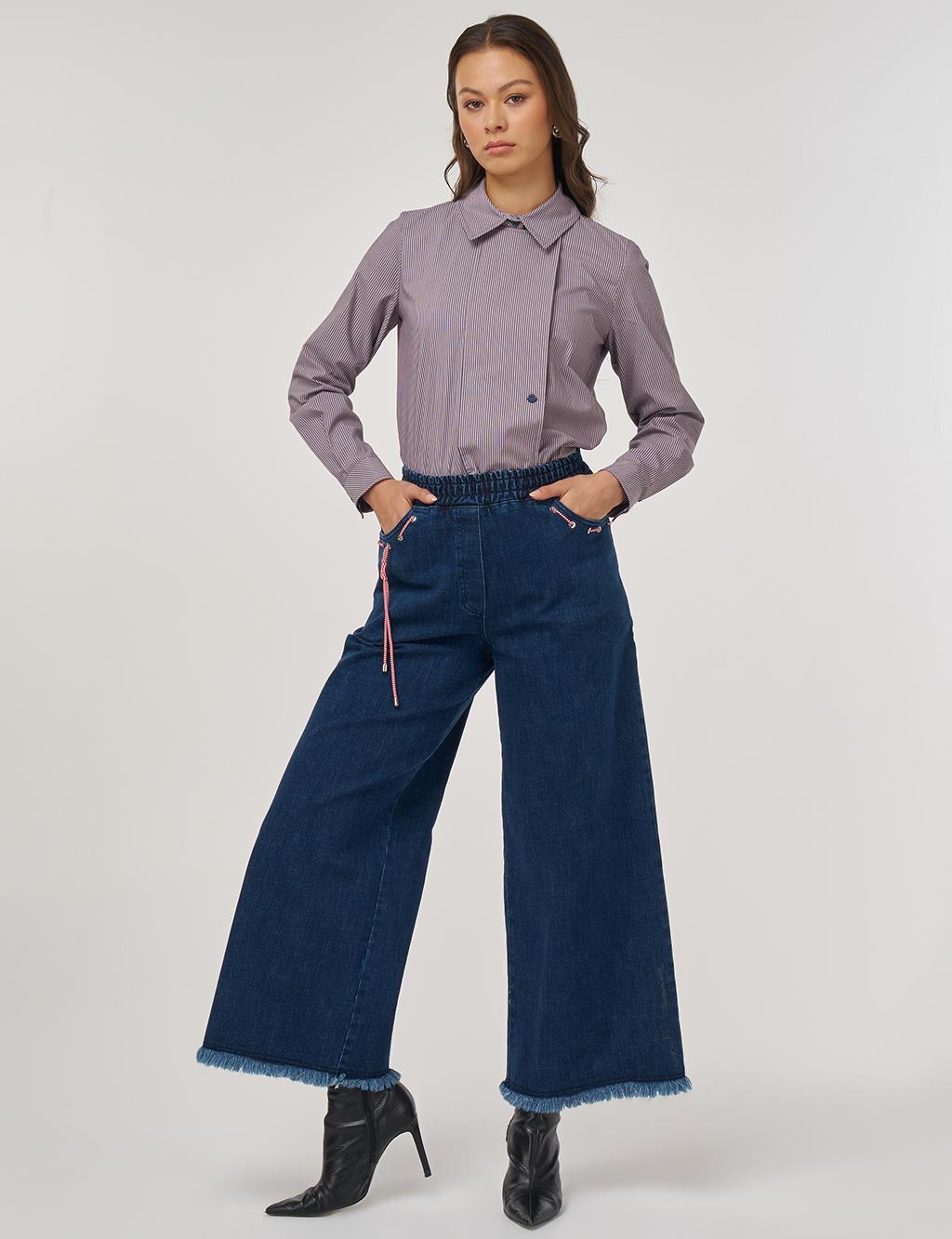 Accessory-Detailed Marine Fit Denim Pants – Indigo 