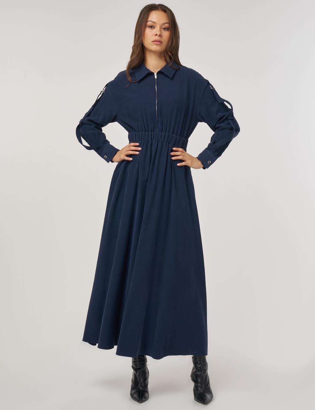 Rayon Shirt Dress – Dark Navy