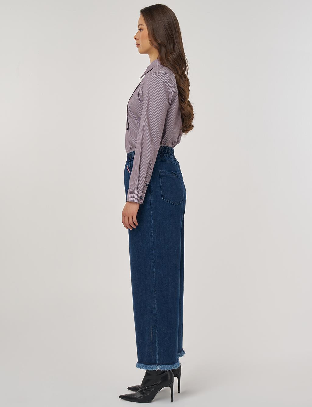 Accessory-Detailed Marine Fit Denim Pants – Indigo 