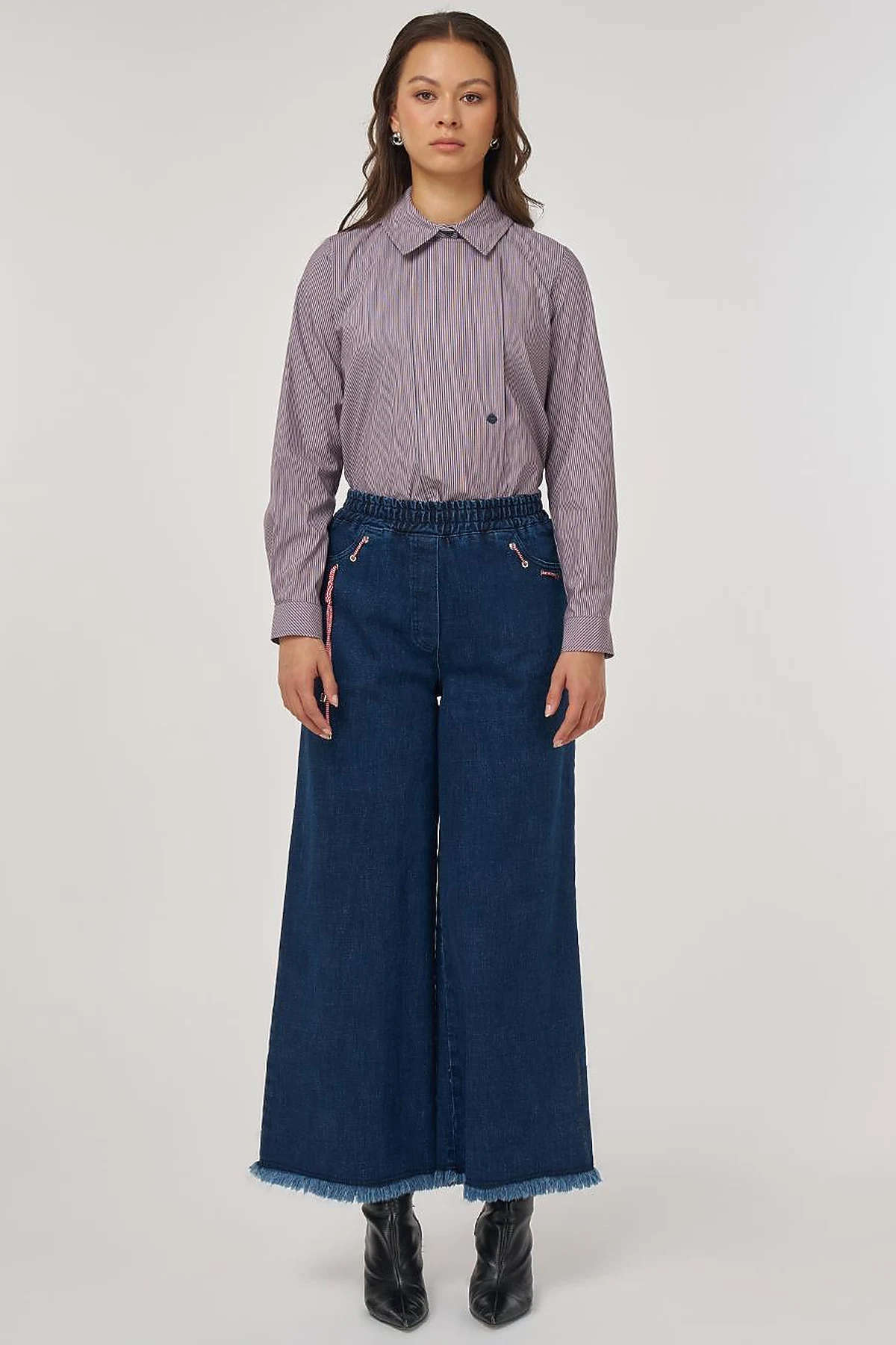 Aksesuar Detaylı Marine Fit Denim Pantolon İndigo
