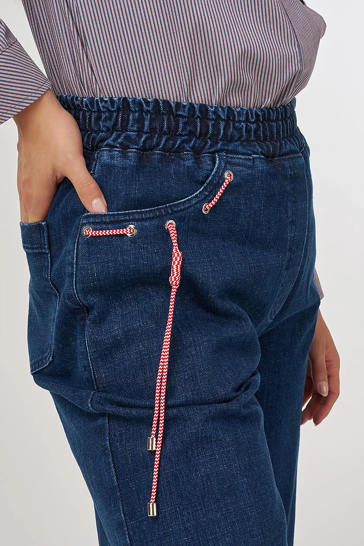 Aksesuar Detaylı Marine Fit Denim Pantolon İndigo