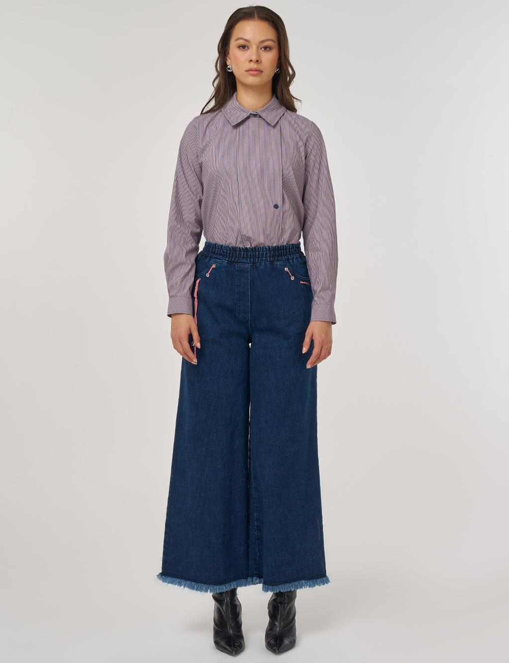 Accessory-Detailed Marine Fit Denim Pants – Indigo 