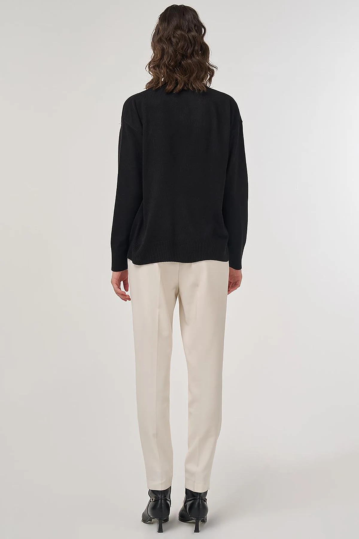 Button-Detail Knit Cardigan Black