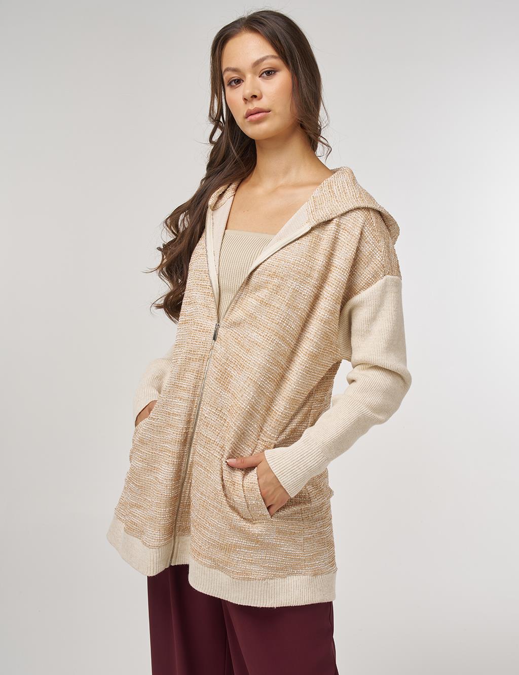 Mélange Cardigan Beige