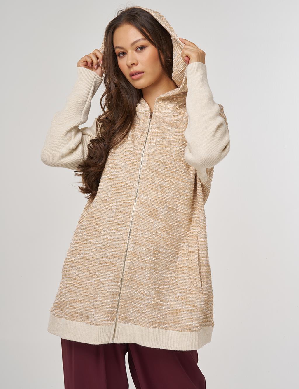 Mélange Cardigan Beige
