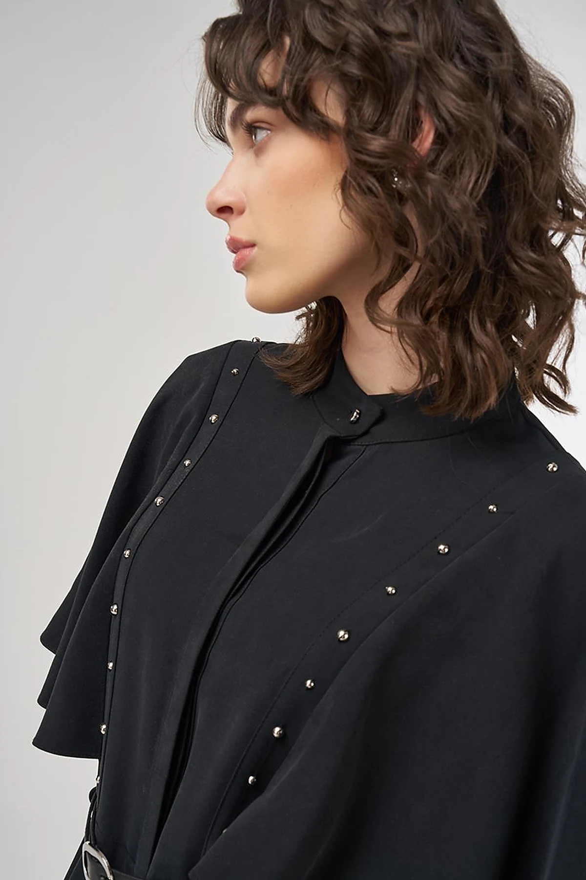 Belted Maxi Rayon Dress Black