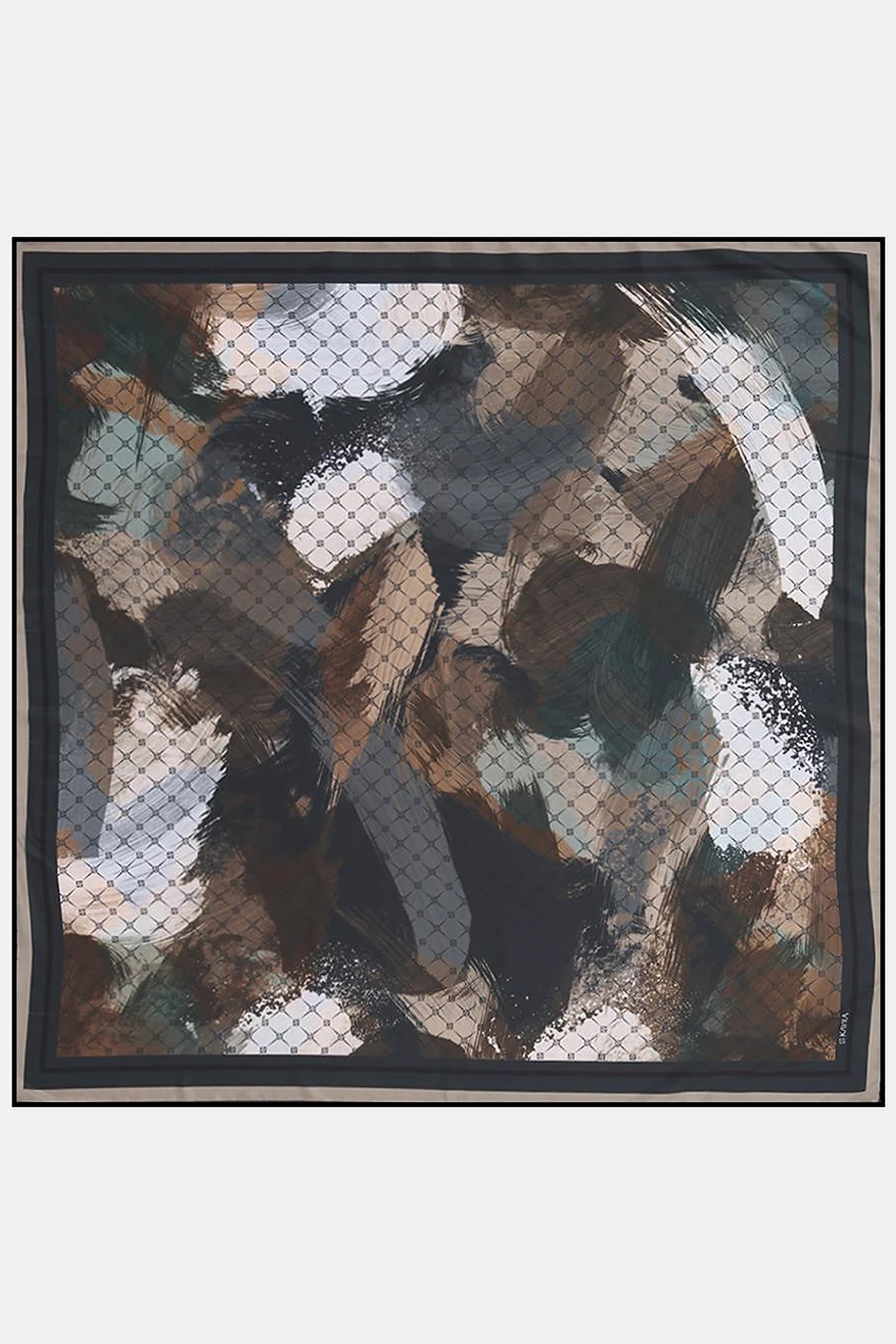 Brush Patterned Scarf Green