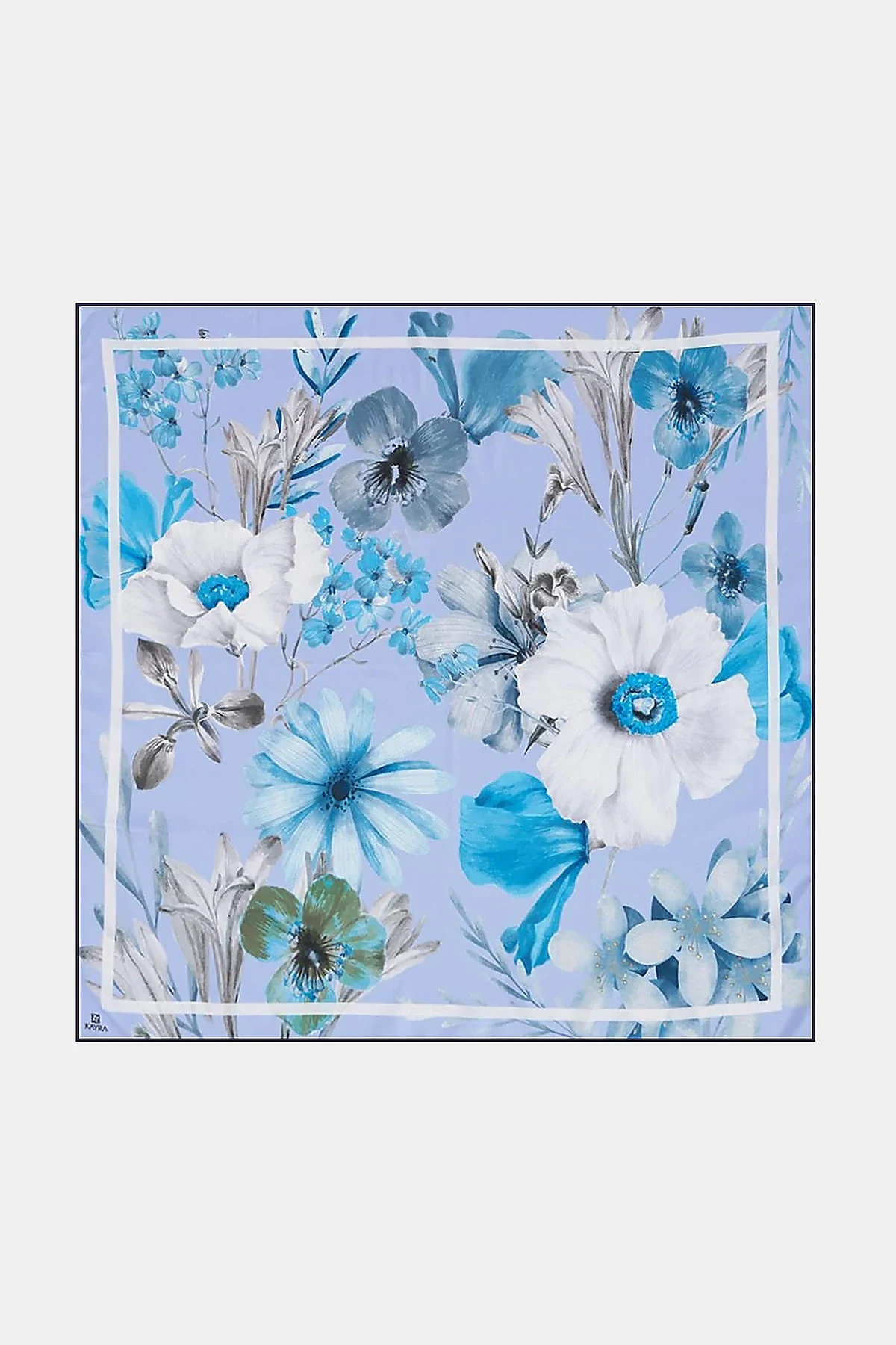 Floral Print Scarf Blue