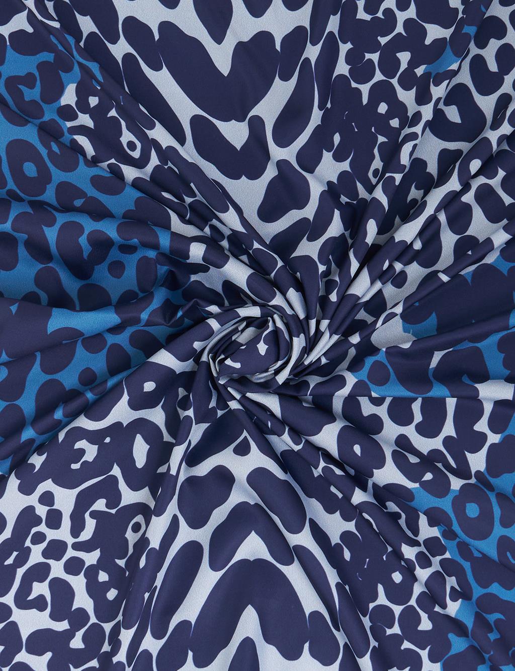 Leopard Print Scarf Navy 