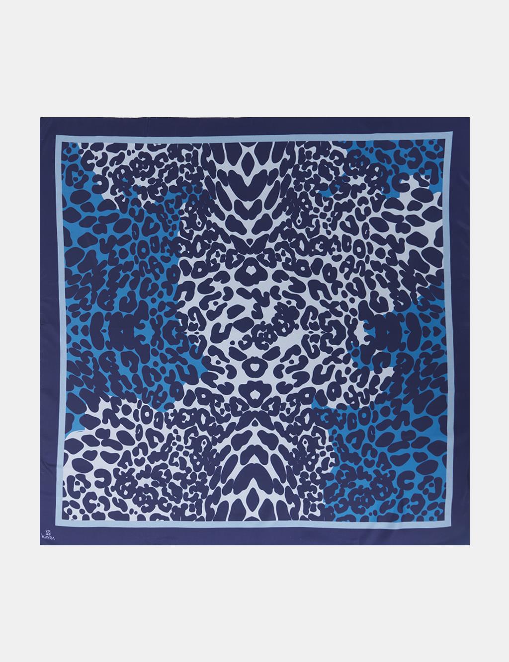 Leopard Print Scarf Navy 