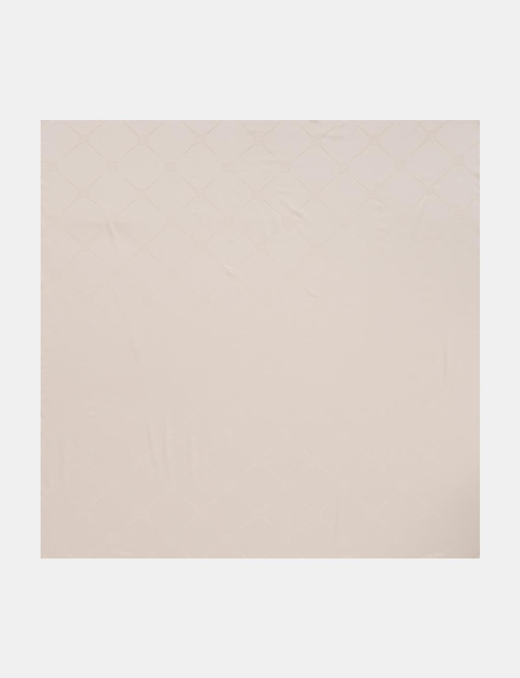 Square Pattern Silk Scarf Light Beige