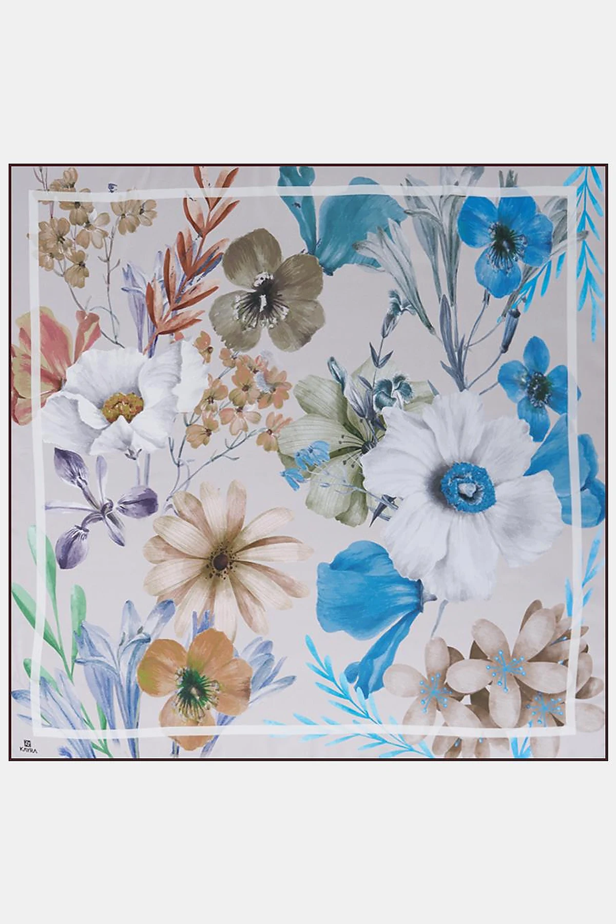 Floral Print Scarf Gray