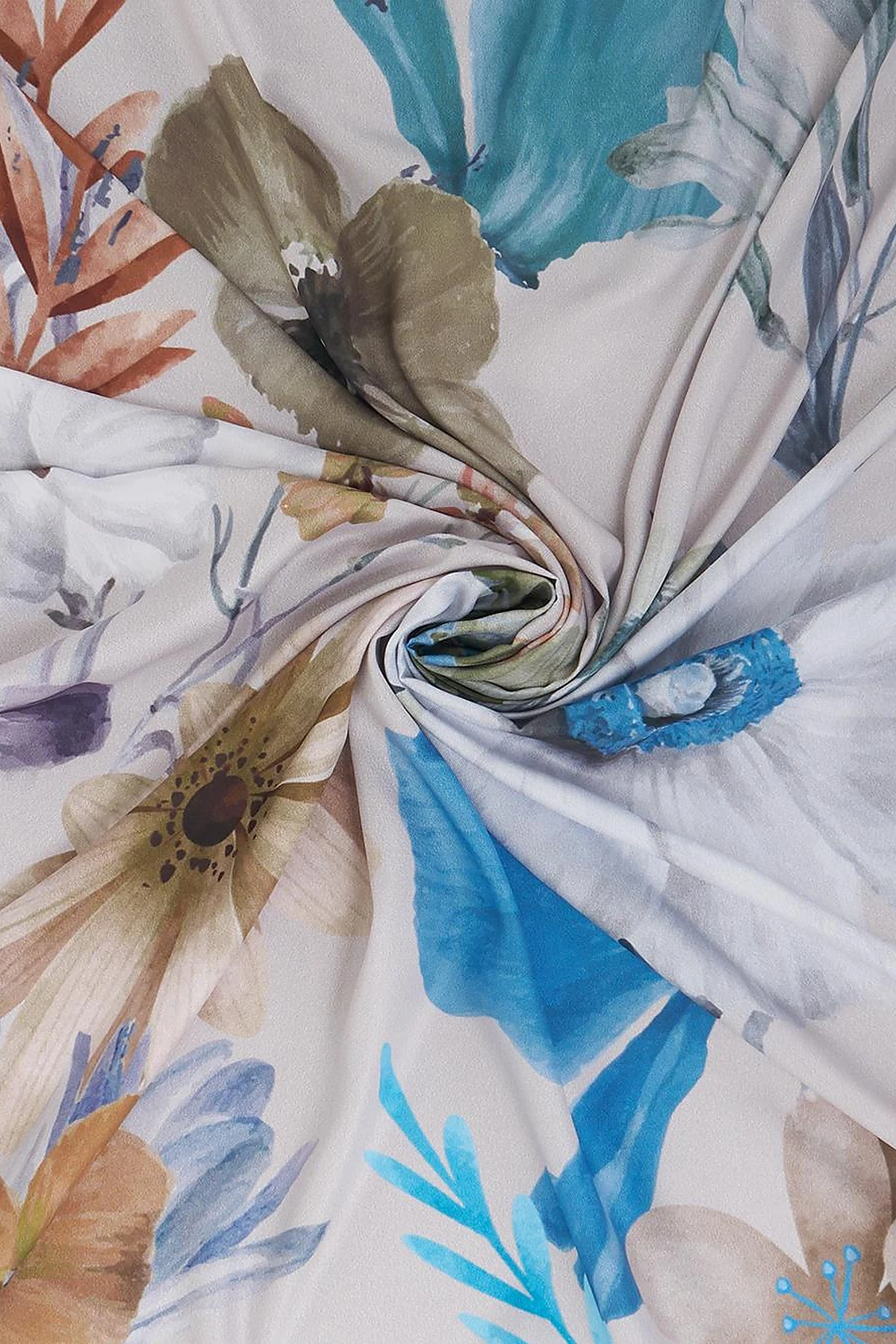Floral Print Scarf Gray