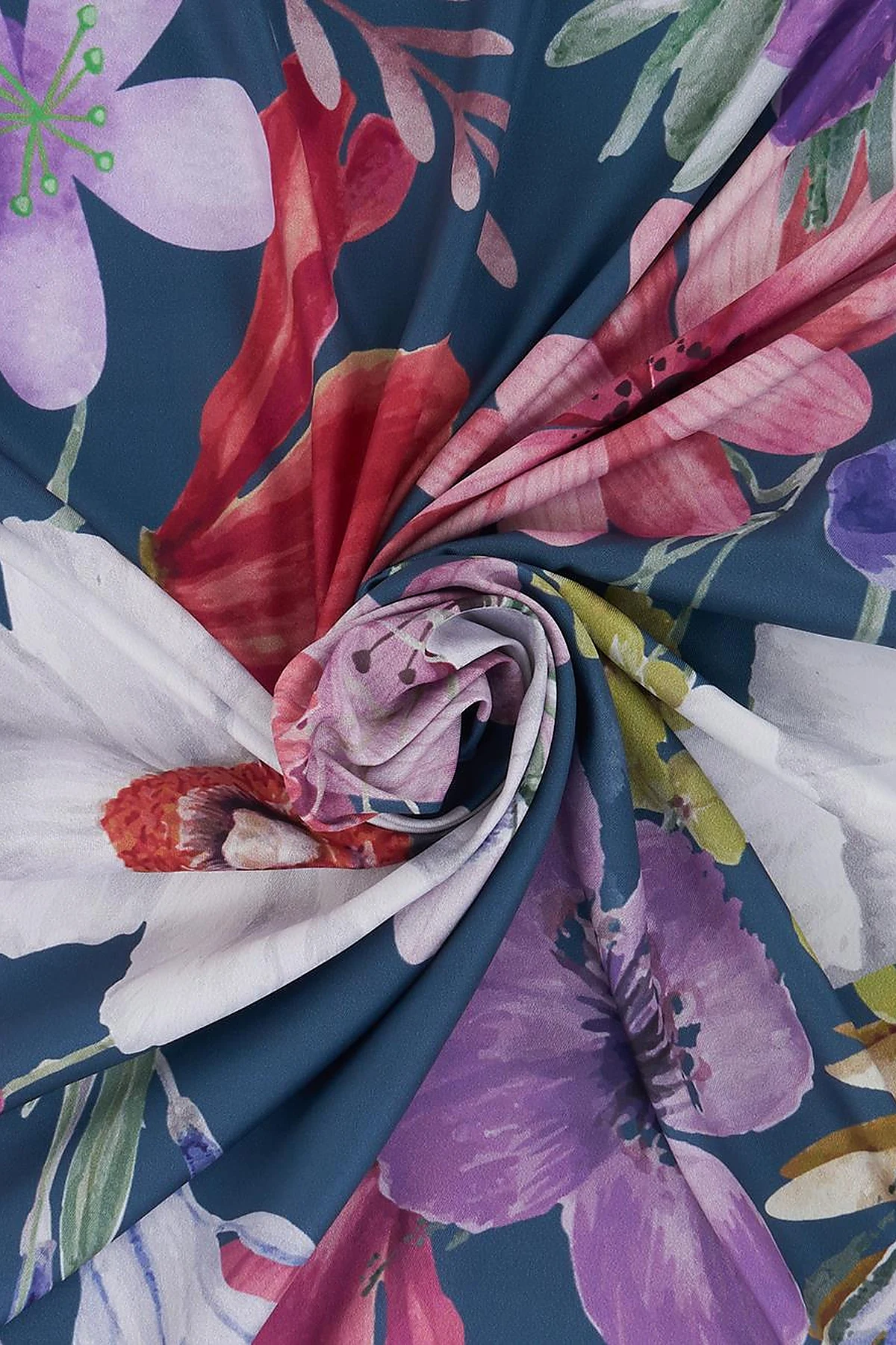 Floral Print Scarf Indigo