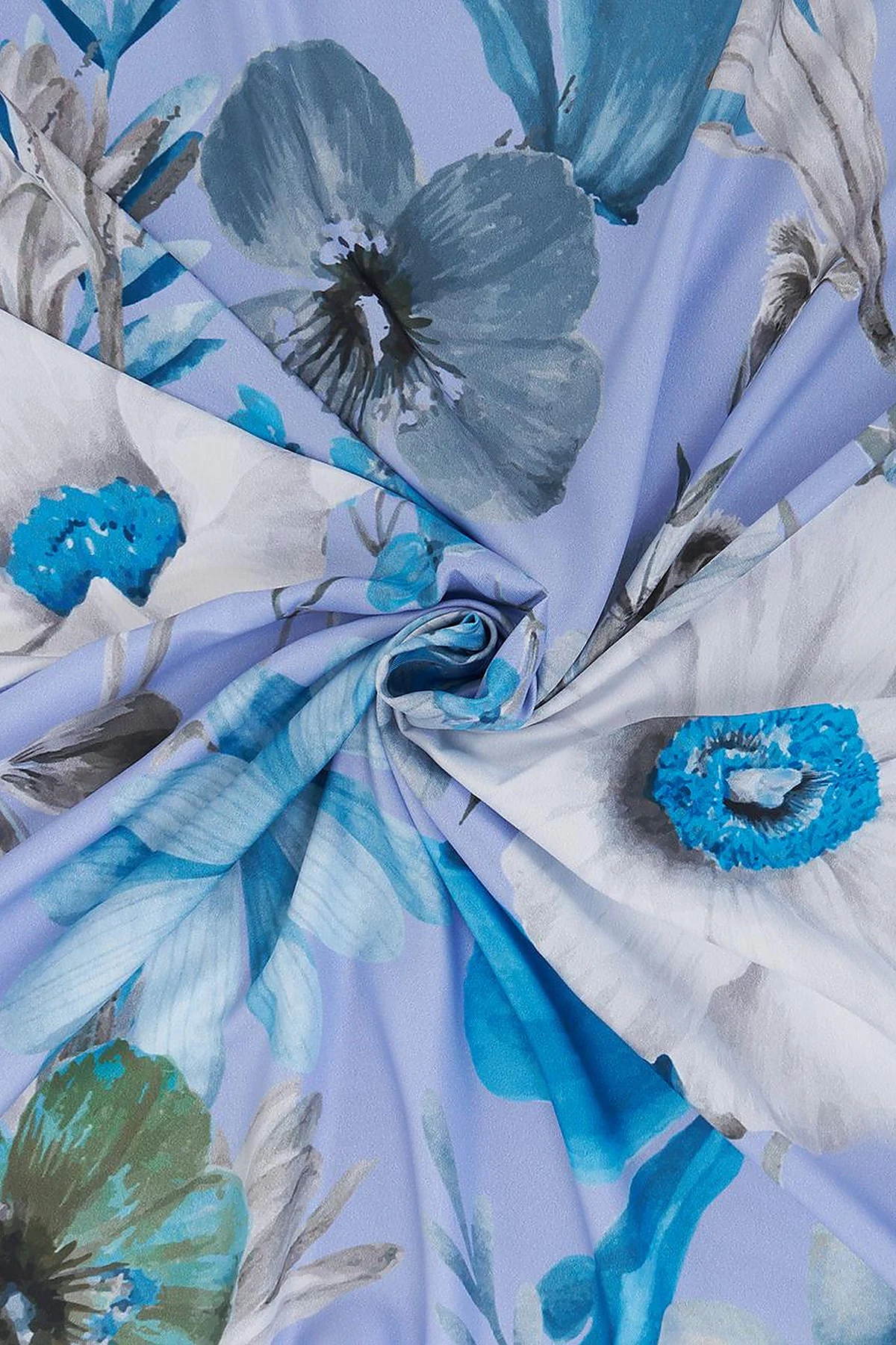 Floral Print Scarf Blue