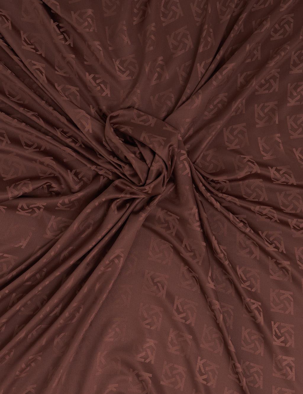 Logo Silk Scarf – Dark Brown