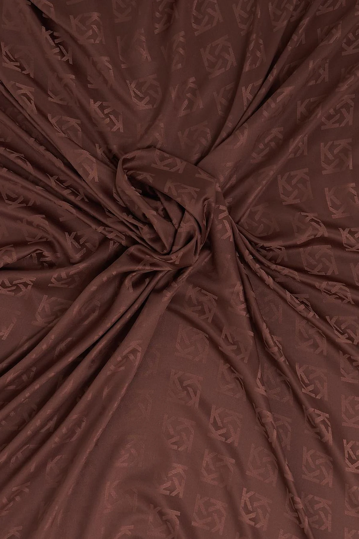 Logo Silk Scarf – Dark Brown