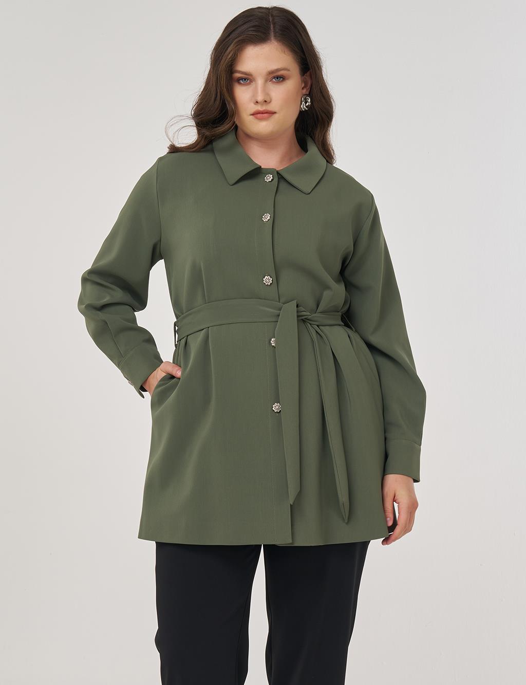 Bow Detail Jacket in Forest Green
