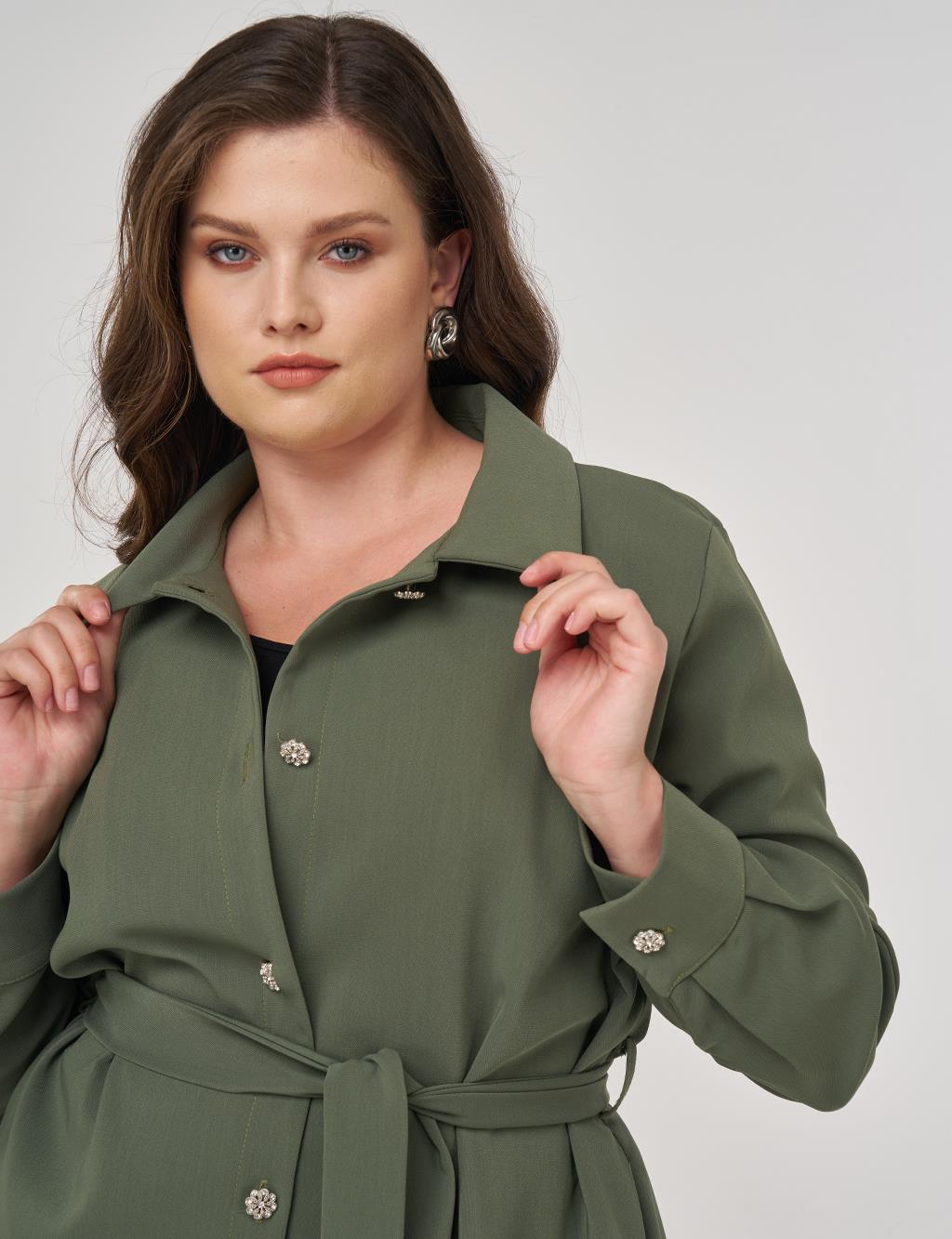 Bow Detail Jacket in Forest Green