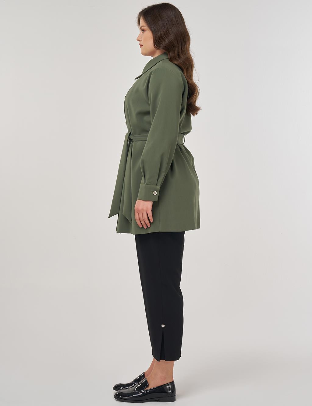 Bow Detail Jacket in Forest Green