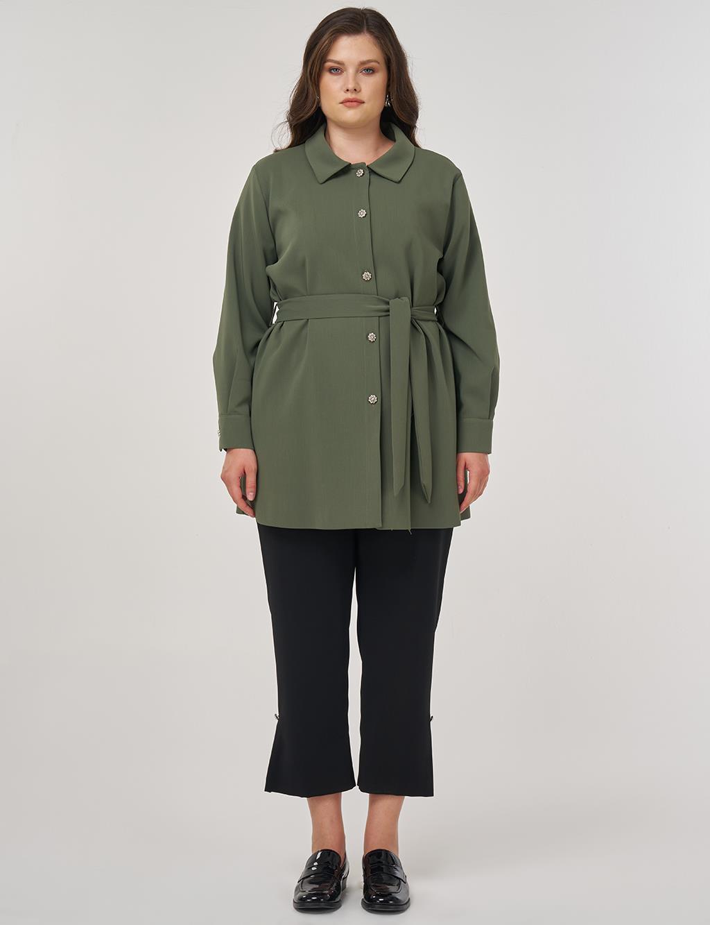 Bow Detail Jacket in Forest Green