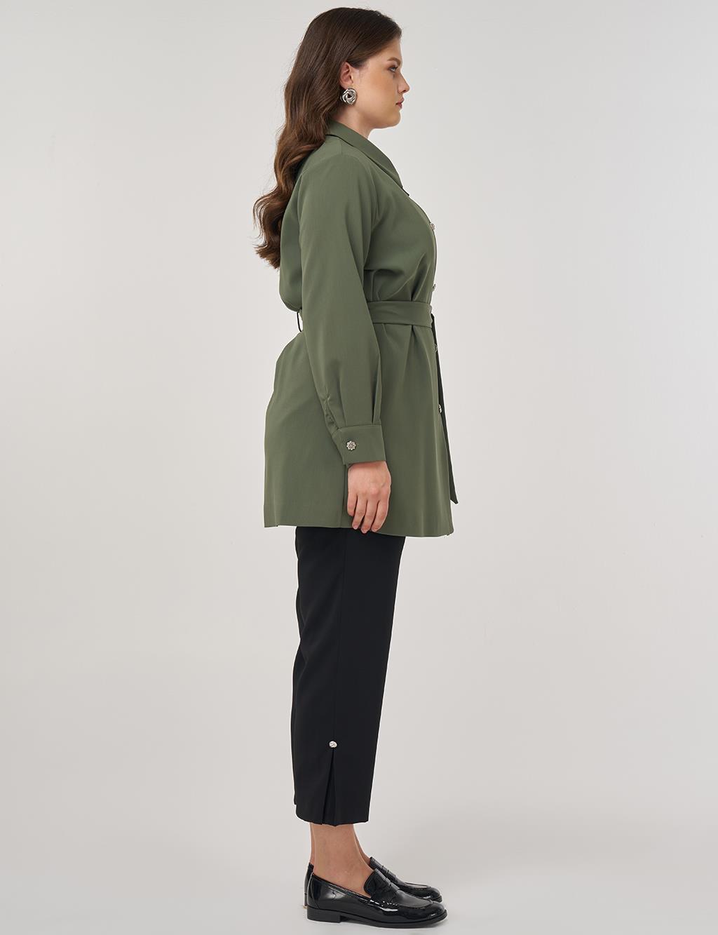 Bow Detail Jacket in Forest Green