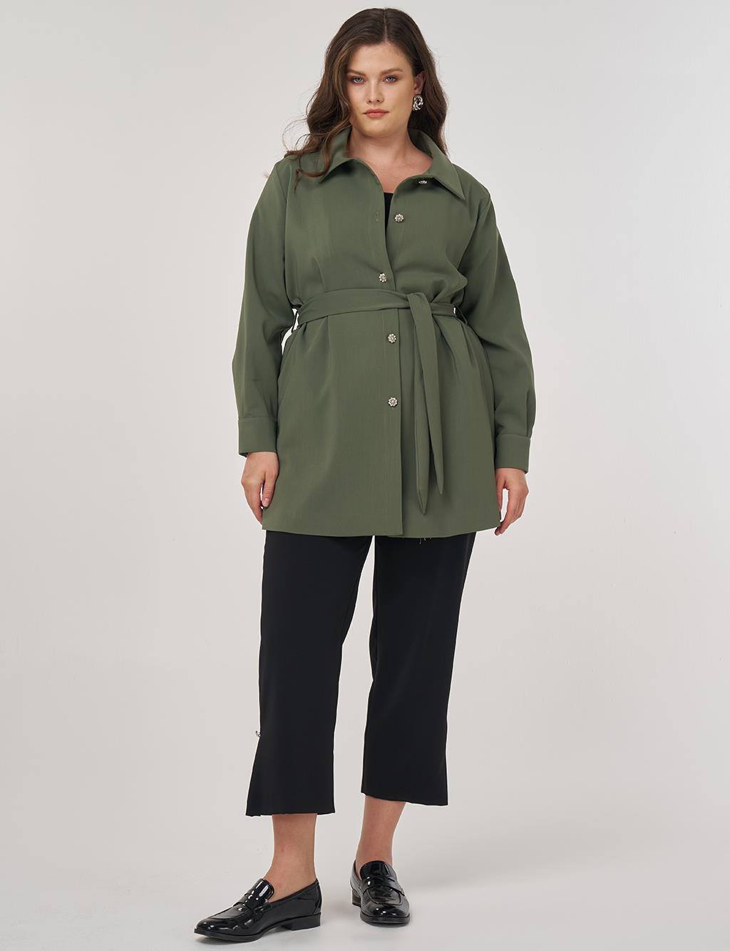 Bow Detail Jacket in Forest Green