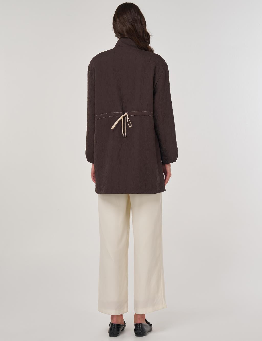Pocket-Cup Coat in Dark Brown