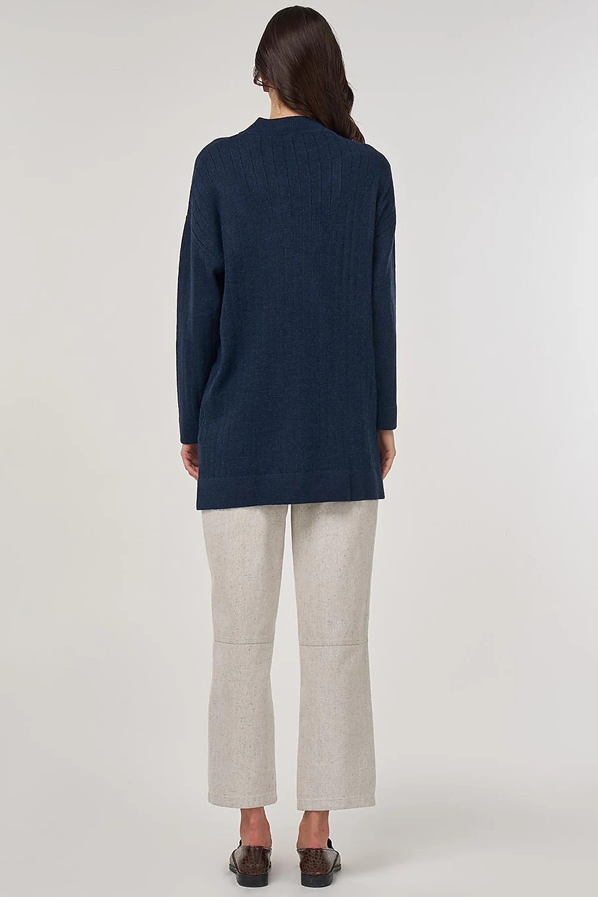 Stitched Knit Tunic in Navy Blue