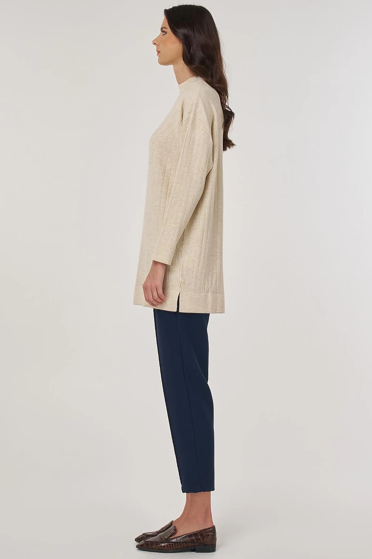 Stitched Knit Tunic in Stone