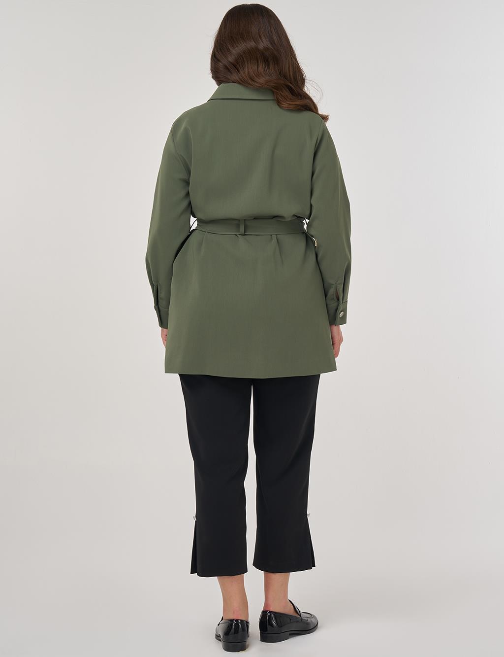 Bow Detail Jacket in Forest Green