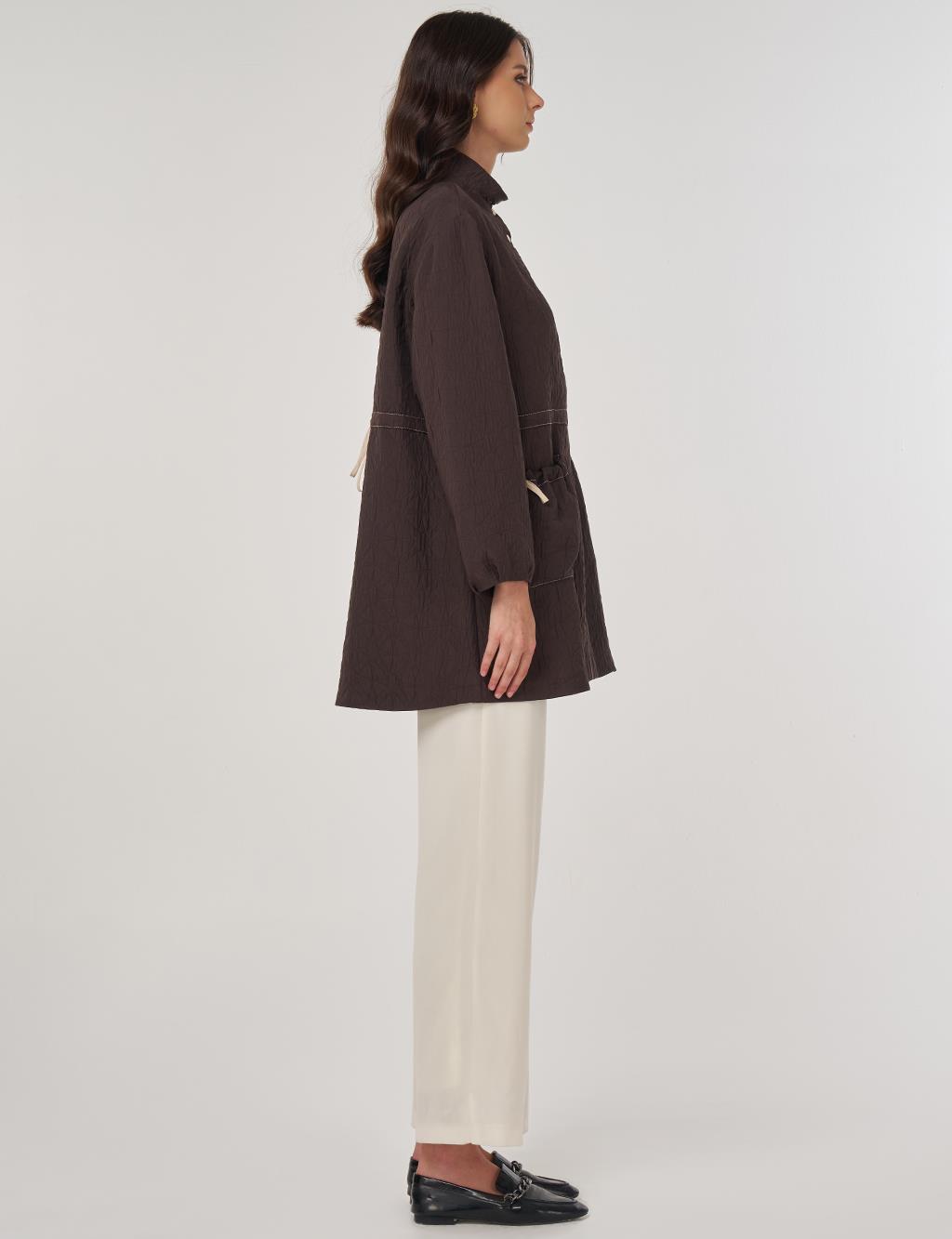 Pocket-Cup Coat in Dark Brown