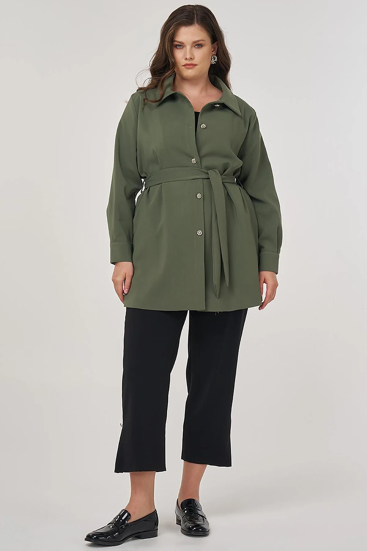 Bow Detail Jacket in Forest Green