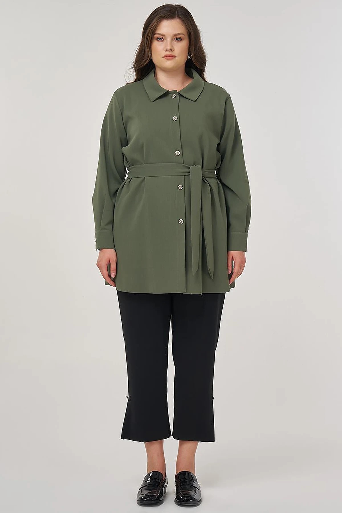 Bow Detail Jacket in Forest Green
