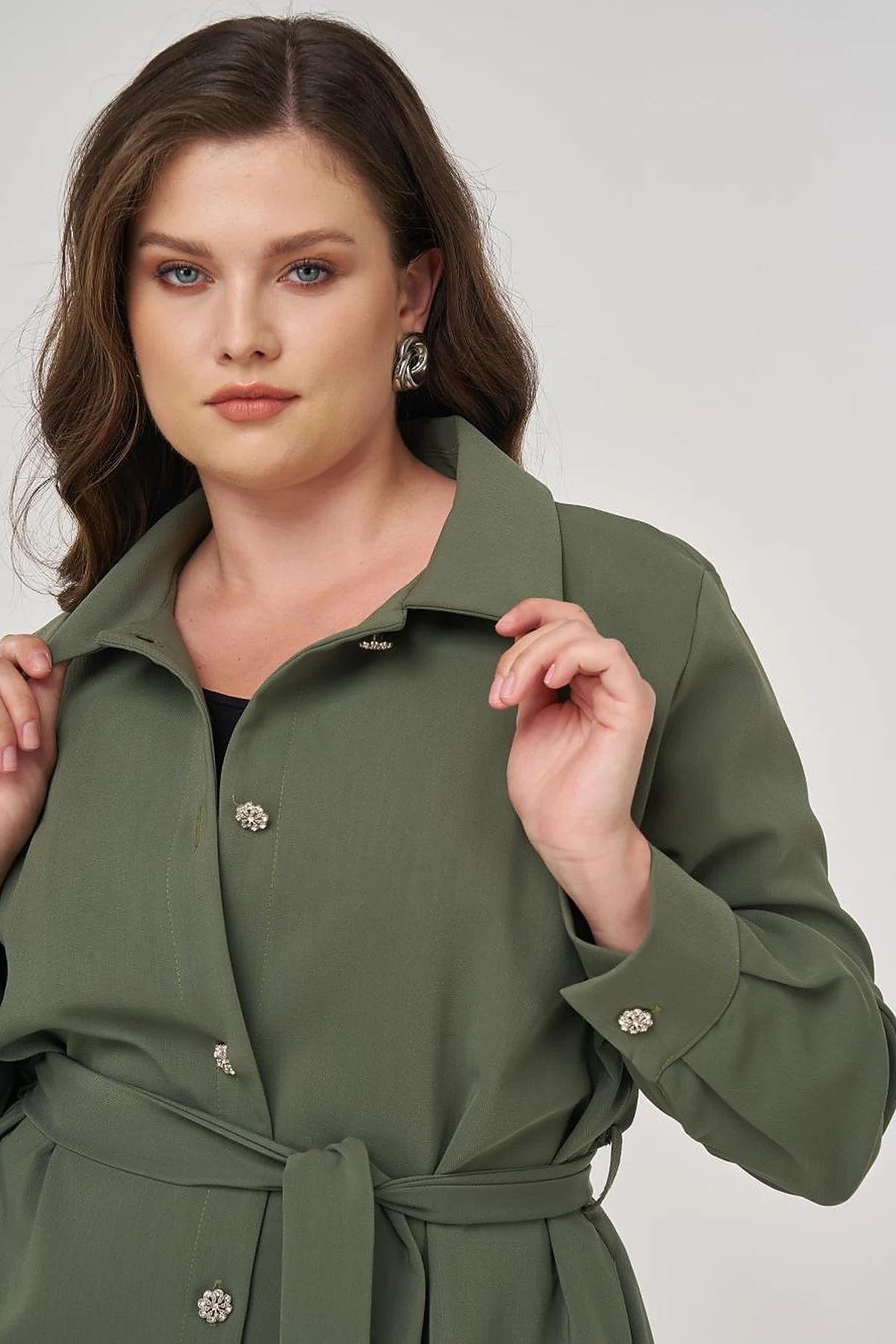 Bow Detail Jacket in Forest Green