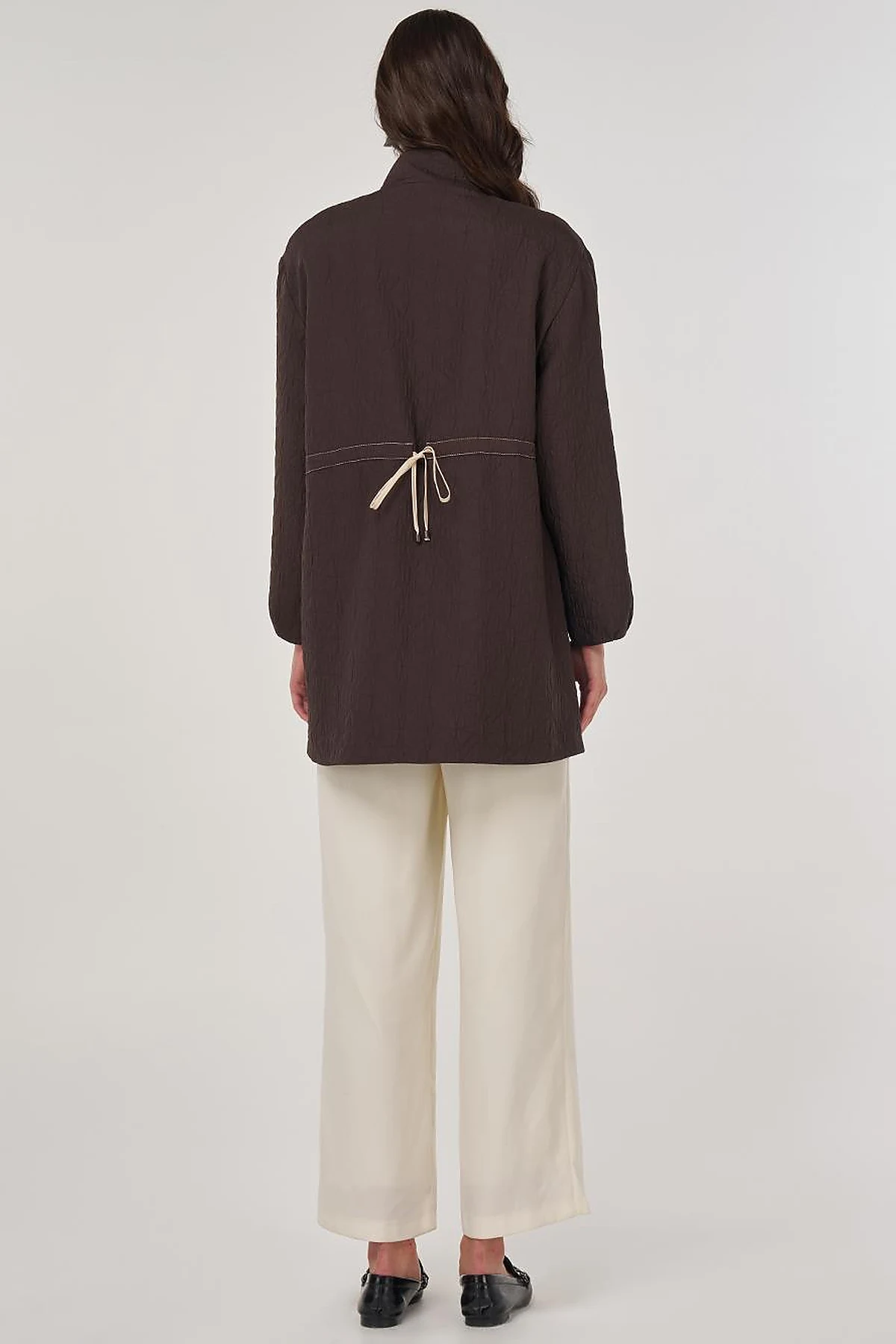 Pocket-Cup Coat in Dark Brown