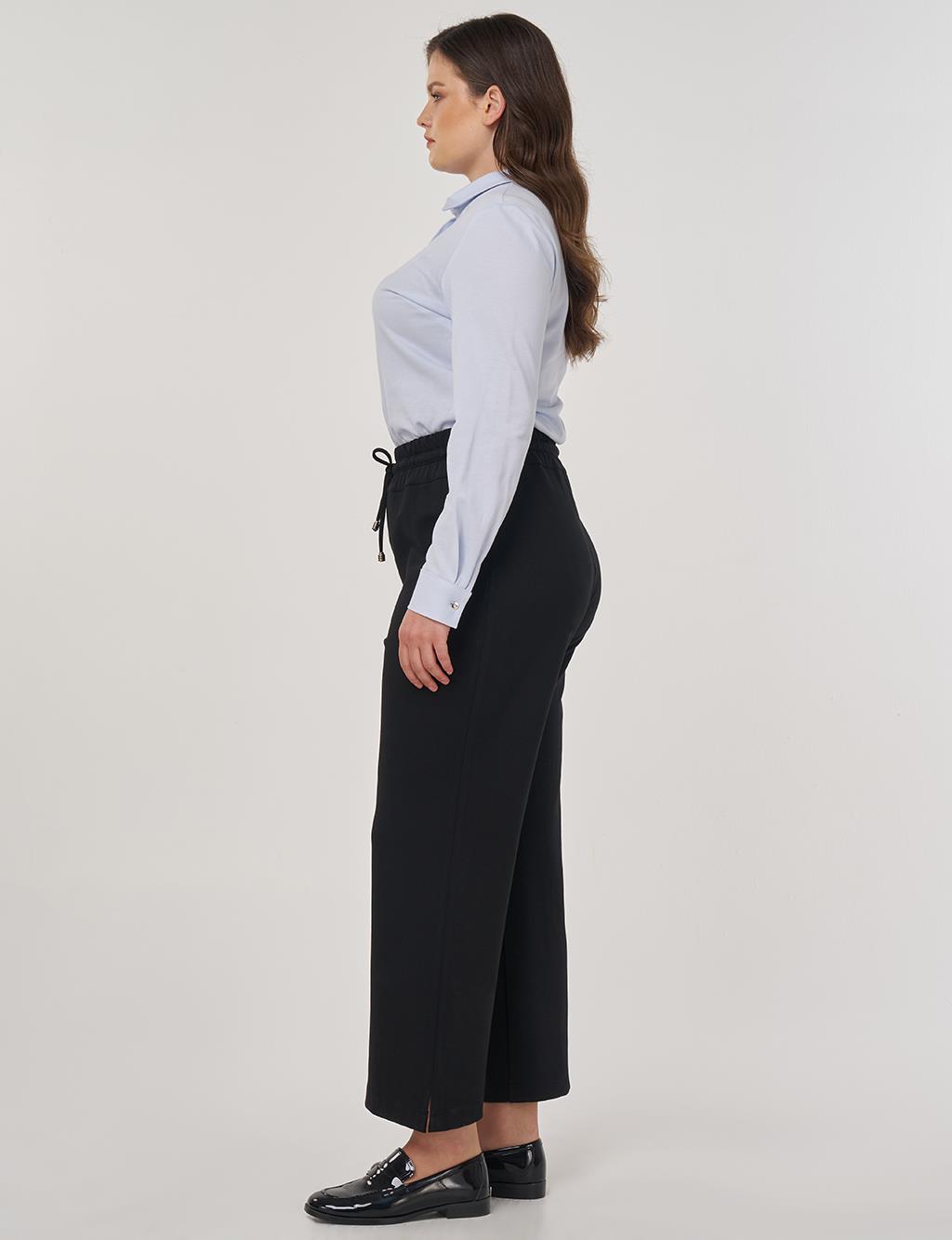 Rahat Kesim Rayon Pantolon Siyah 