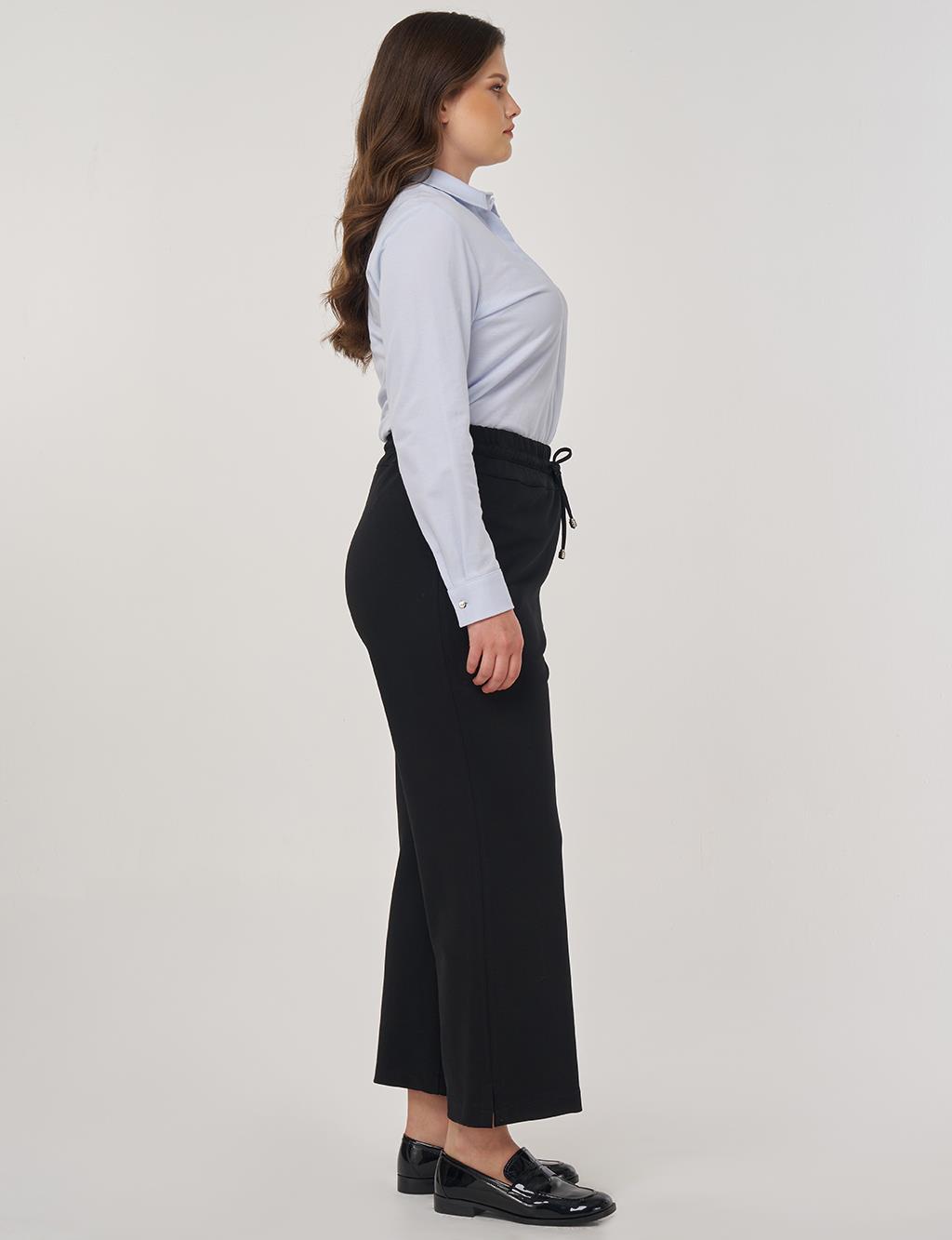 Rahat Kesim Rayon Pantolon Siyah 
