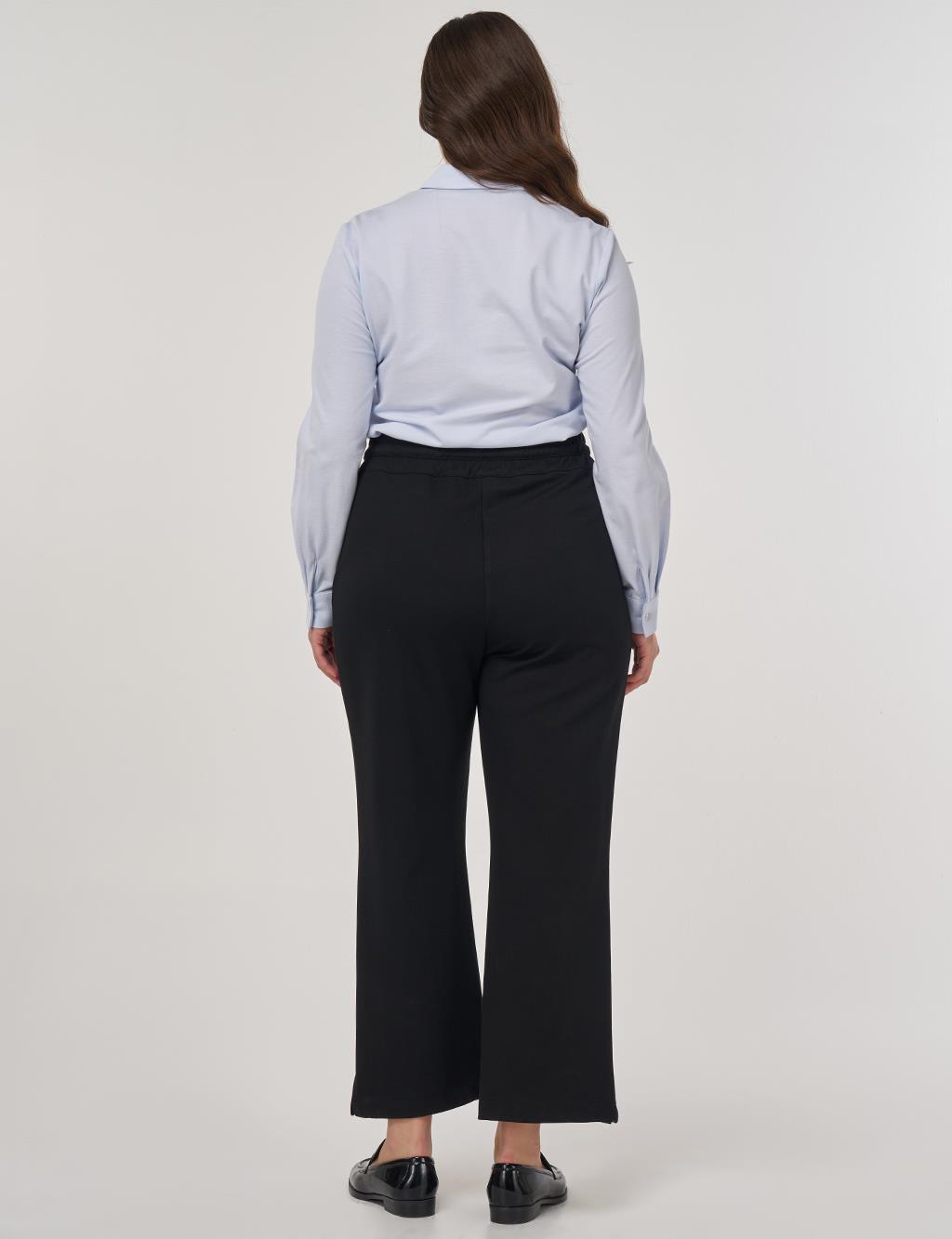 Rahat Kesim Rayon Pantolon Siyah 