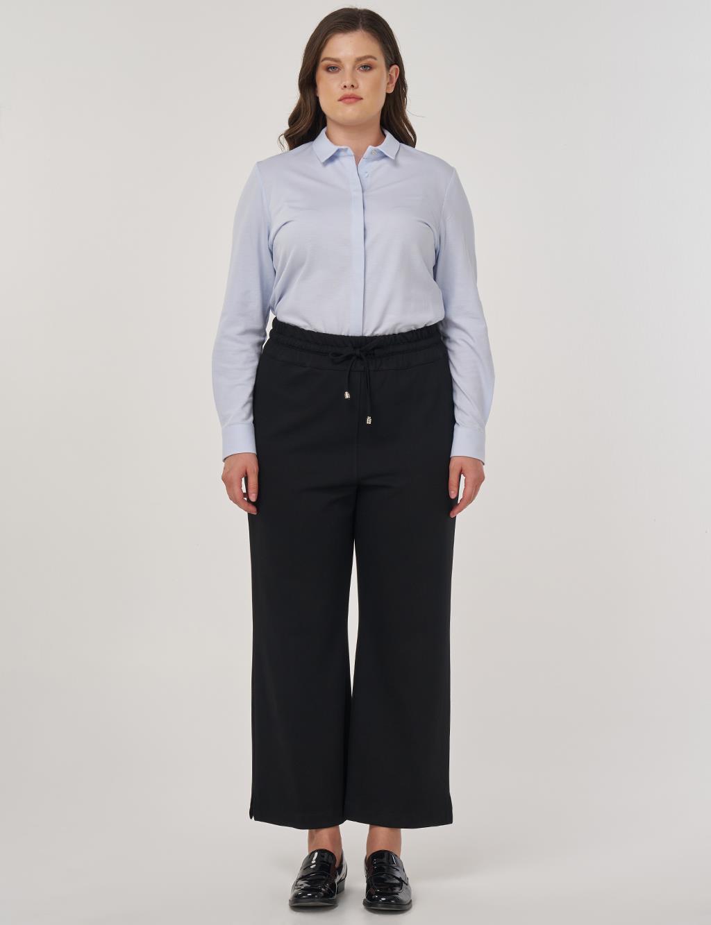 Rahat Kesim Rayon Pantolon Siyah 