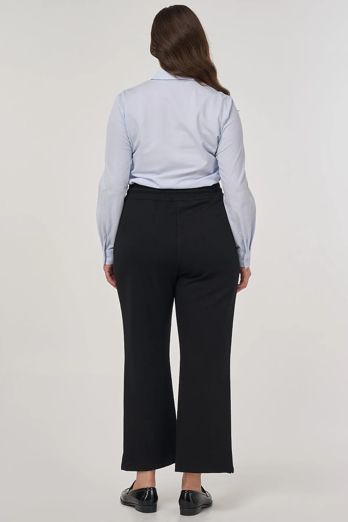Relaxed-Cut Rayon Trousers in Black