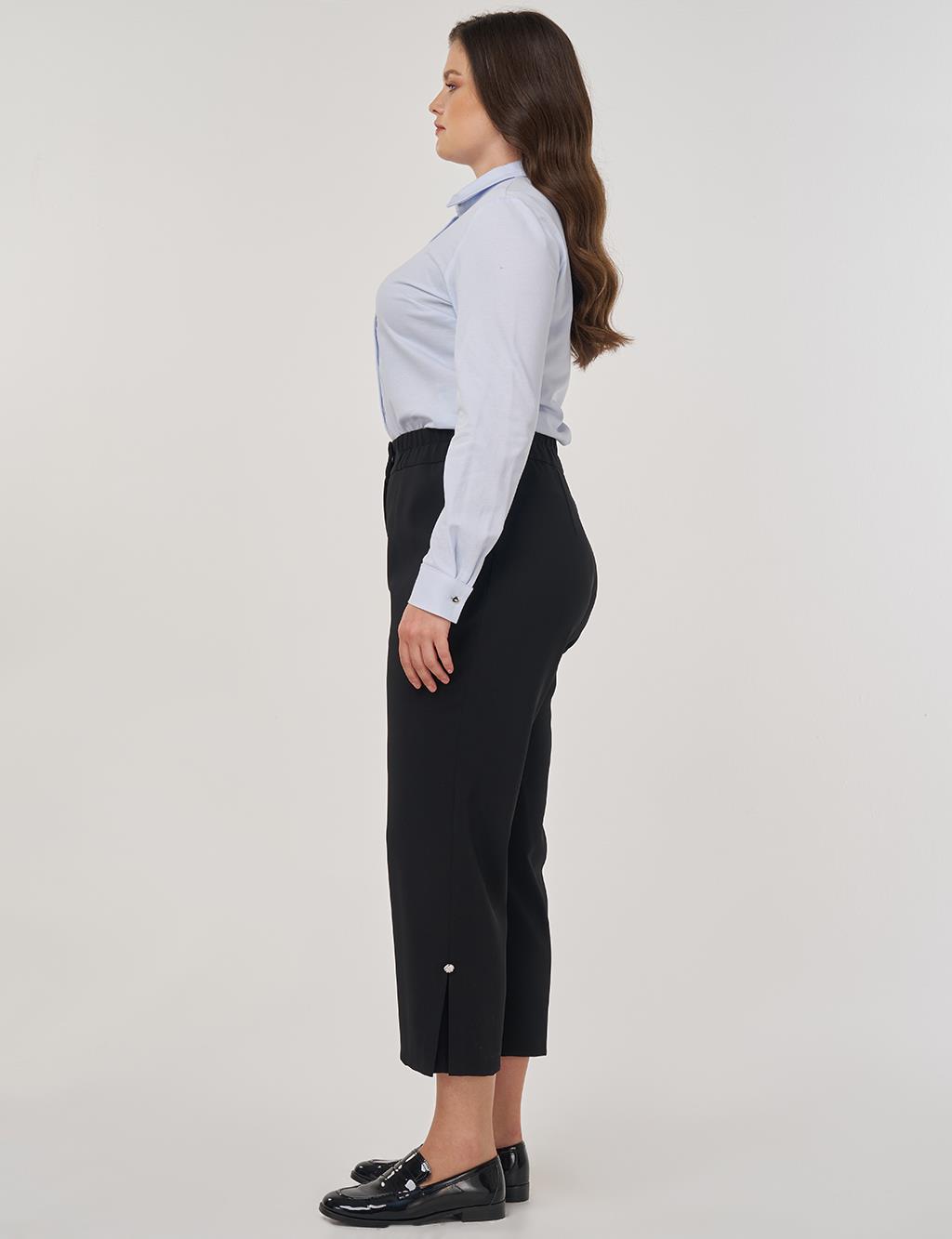 Slit Detail Relaxed Fit Pants Black 
