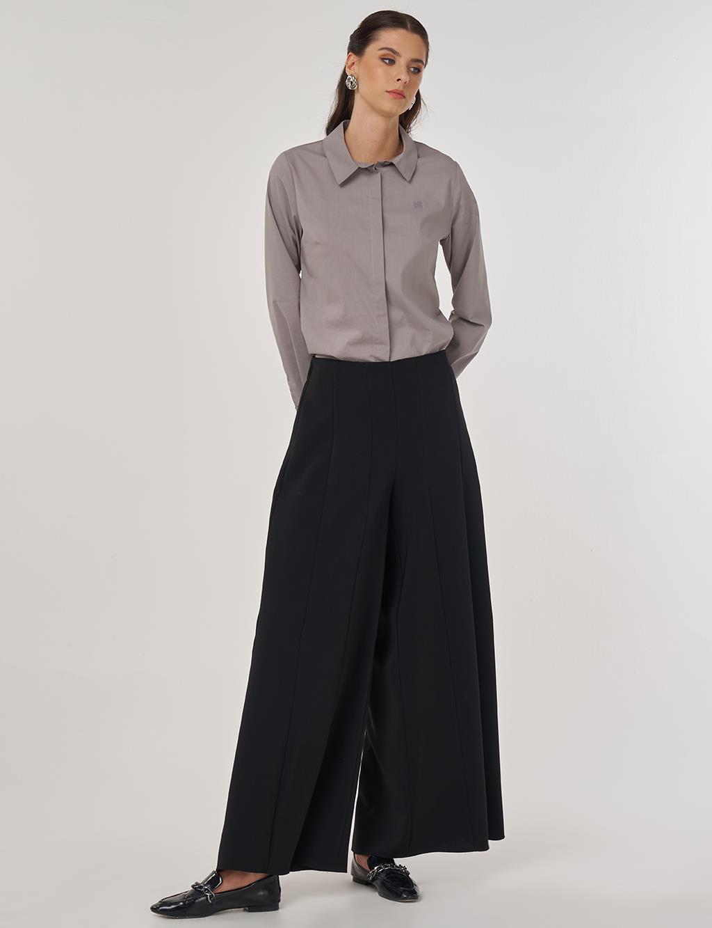 High-Waisted Skirt and Pants in Black