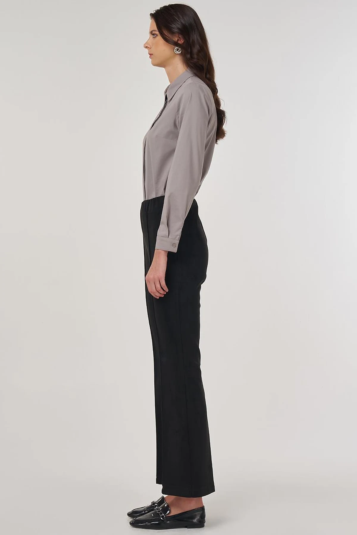 Flare Fit Süet Pantolon Siyah 
