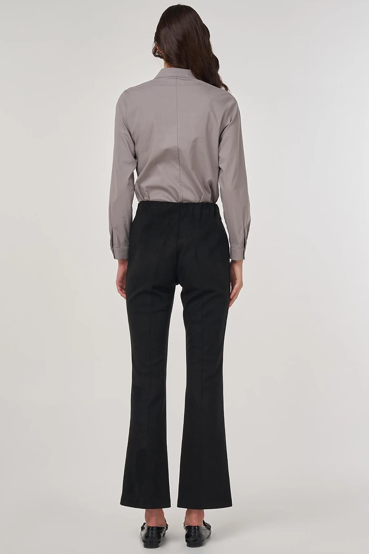 Flare Fit Süet Pantolon Siyah 
