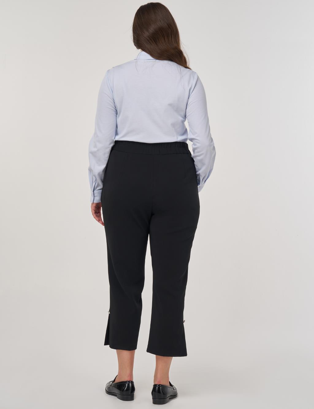 Slit Detail Relaxed Fit Pants Black 