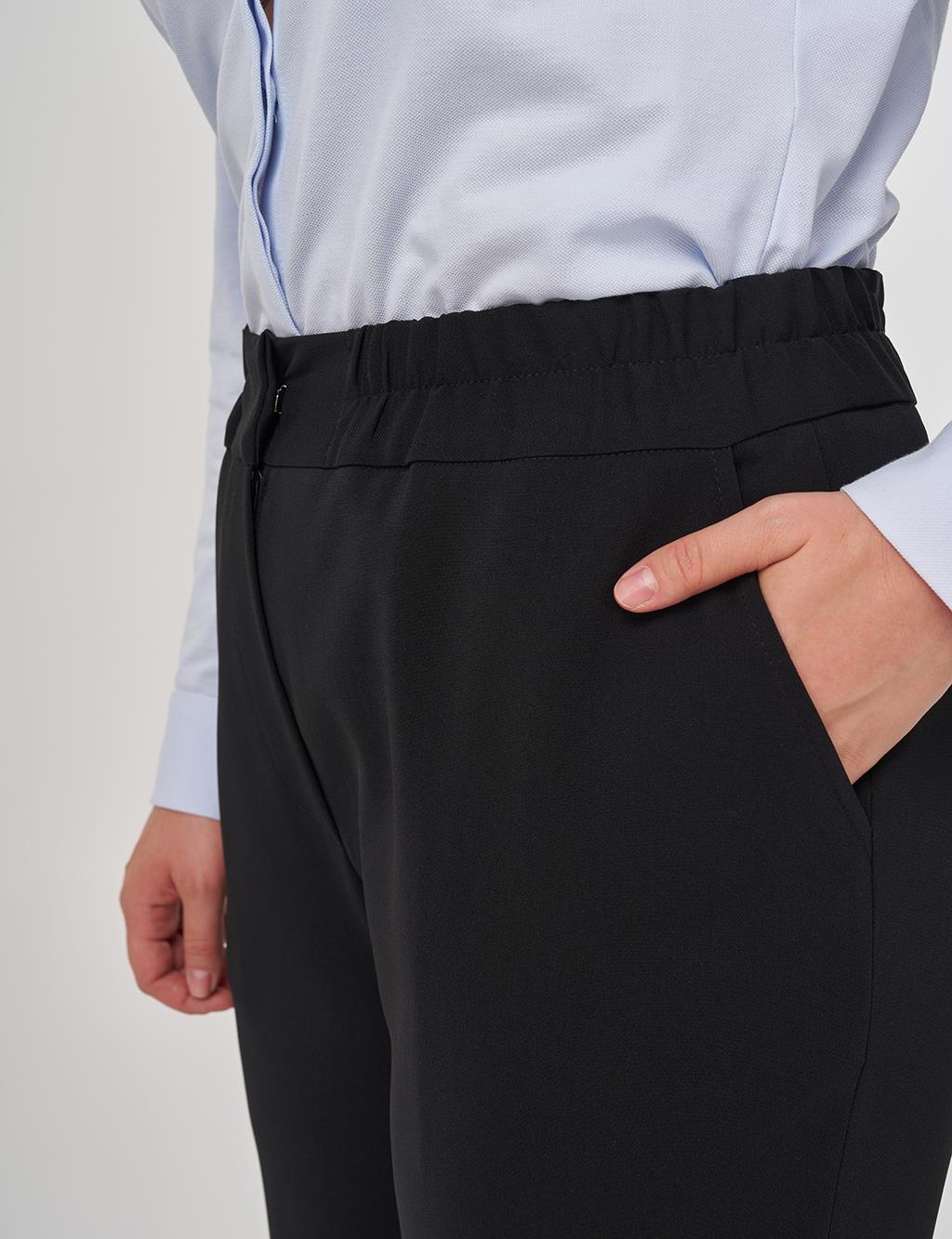 Slit Detail Relaxed Fit Pants Black 