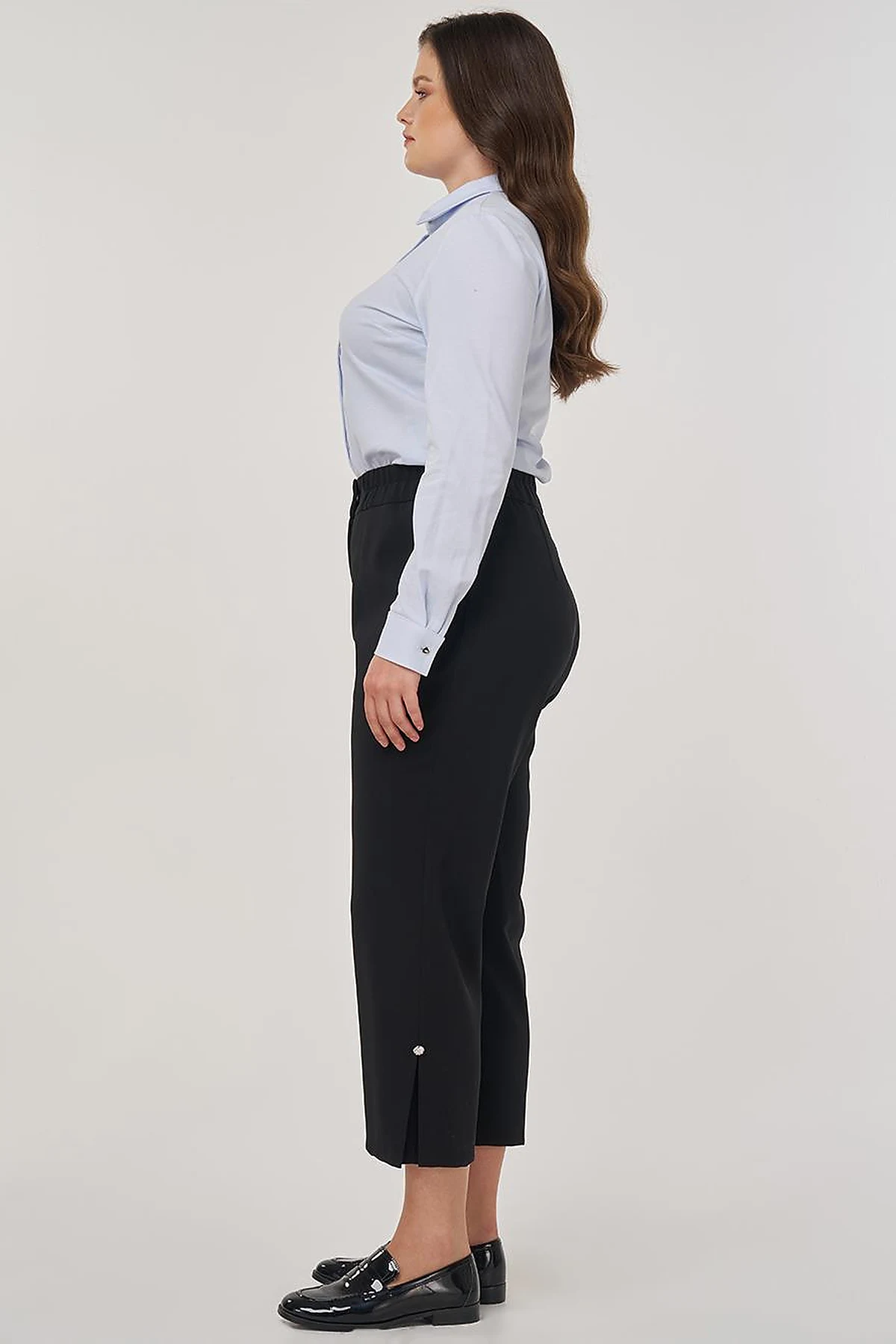 Slit Detail Relaxed Fit Pants Black 